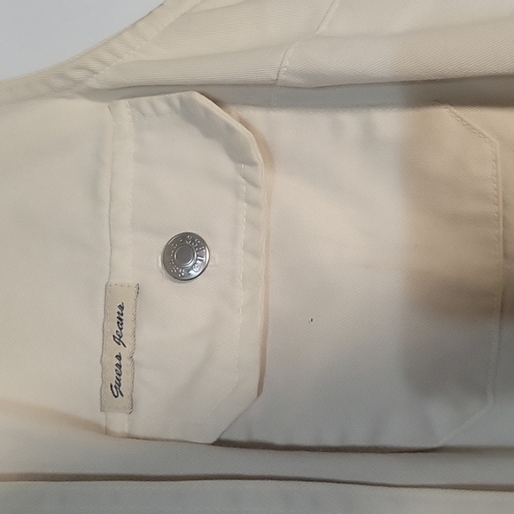 Guess Sleeveless Mini Dress Button Down Shirt Dress Tan S retro designer beach - Picture 4 of 6